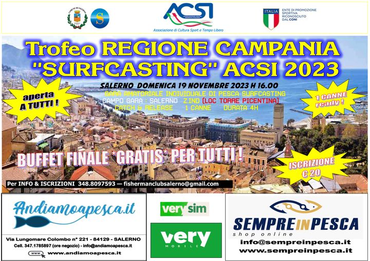 Trofeo surfcasting ''Regione Campania'' ACSI 2023
